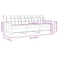 vidaXL 3-sitssoffa svart 210 cm tyg - Bild 8