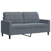 vidaXL Soffa 2-sits mörkgrå 140 cm sammet - Bild 2