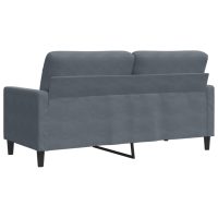 vidaXL Soffa 2-sits mörkgrå 140 cm sammet - Bild 6