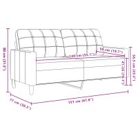 vidaXL Soffa 2-sits mörkgrå 140 cm sammet - Bild 8