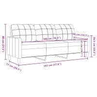 vidaXL 3-sitssoffa mörkgrön 180 cm sammet - Bild 8