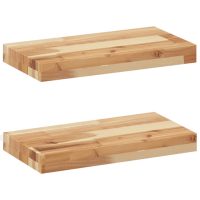 vidaXL Svävande hyllor 2 st 60x20x4 cm behandlat massivt akaciaträ - Bild 2