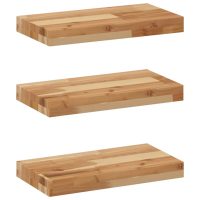 vidaXL Svävande hyllor 3 st 60x20x4 cm behandlat massivt akaciaträ - Bild 2