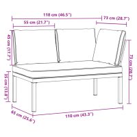 vidaXL Trädgårdsbänk med dynor svart aluminium - Bild 8