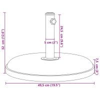 vidaXL Parasollfot för Ø32/35/38 mm stolpar 25 kg rund - Bild 9