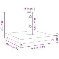 vidaXL Parasollfot för Ø32/38/48 mm stolpar 11 kg fyrkantigt - Bild 9