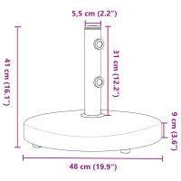 vidaXL Parasollfot för Ø32/38/48 mm stolpar 25 kg rund - Bild 9