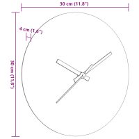 vidaXL Väggklocka självlysande klockslag och visare brun Ø30 cm - Bild 8