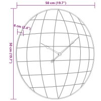 vidaXL Väggklocka gul&svart Ø50 cm järn och konstruerat trä - Bild 7