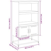 vidaXL Högskåp svart 68,5x38,5x123,5 cm ståls - Bild 12