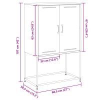 vidaXL Högskåp svart 68,5x38,5x107 cm ståls - Bild 12