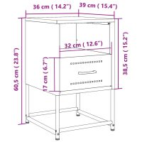 vidaXL Sängbord 2 st svart 36x39x60,5 cm stål - Bild 12