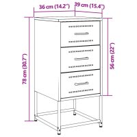 vidaXL Sängbord 2 st rosa 36x39x78 cm stål - Bild 12