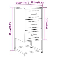 vidaXL Sängbord 2 st antracit 36x39x78 cm stål - Bild 12