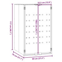 vidaXL Skjul för sopkärl svart 69x79x117 cm stål - Bild 10