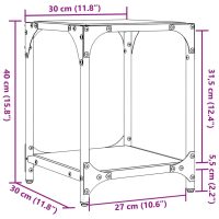 vidaXL Soffbord med svart glasskiva 2 st 30x30x40 cm stål - Bild 9