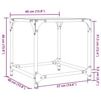 vidaXL Soffbord med transparent glasskiva 2 st 40x40x40 cm stål - Bild 9