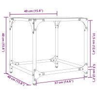 vidaXL Soffbord med svart glasskiva 2 st 40x40x40 cm stål - Bild 9