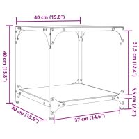 vidaXL Soffbord med transparent glasskiva 2 st 40x40x40 cm stål - Bild 9