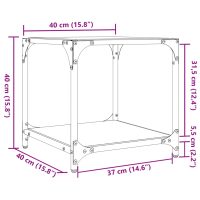 vidaXL Soffbord med svart glasskiva 2 st 40x40x40 cm stål - Bild 9