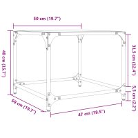 vidaXL Soffbord med transparent glasskiva 2 st 50x50x40 cm stål - Bild 9