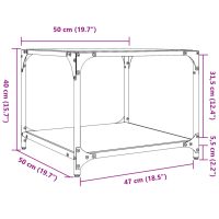 vidaXL Soffbord med transparent glasskiva 50x50x40 cm stål - Bild 9