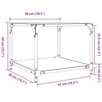 vidaXL Soffbord med svart glasskiva 2 st 50x50x40 cm stål - Bild 9