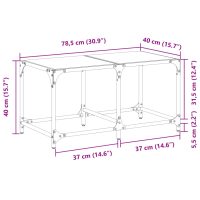 vidaXL Soffbord med transparent glasskiva 78,5x40x40 cm stål - Bild 9