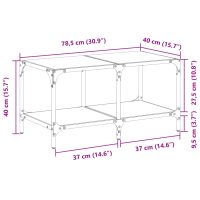 vidaXL Soffbord med transparent glasskiva 78,5x40x40 cm stål - Bild 9