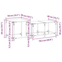 vidaXL Satsbord 2 st med transparent glasskiva stål - Bild 9