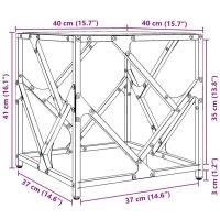 vidaXL Soffbord med svart glasskiva 40x40x41 cm stål - Bild 9