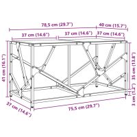 vidaXL Soffbord med transparent glasskiva 78,5x40x41 cm stål - Bild 9