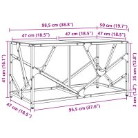 vidaXL Soffbord med transparent glasskiva 98,5x50x41 cm stål - Bild 9