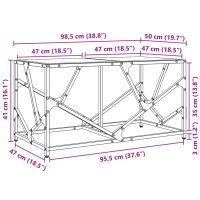 vidaXL Soffbord med svart glasskiva 98,5x50x41 cm stål - Bild 9