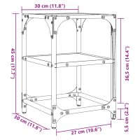 vidaXL Soffbord med transparent glasskiva 2 st 30x30x45 cm stål - Bild 9