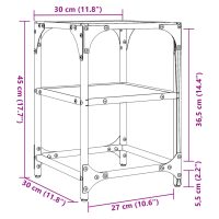 vidaXL Soffbord med svart glasskiva 2 st 30x30x45 cm stål - Bild 9