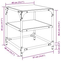 vidaXL Soffbord med svart glasskiva 2 st 40x40x45 cm stål - Bild 10