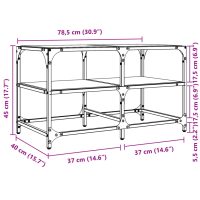 vidaXL Soffbord med transparent glasskiva 78,5x40x45 cm stål - Bild 9