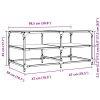 vidaXL Soffbord med svart glasskiva 98,5x50x45 cm stål - Bild 9