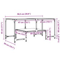 vidaXL Soffbord med transparent glasskiva 98,5x50x45 cm stål - Bild 9