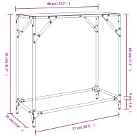 vidaXL Konsolbord med svart glasskiva 60x35x81 cm stål - Bild 9