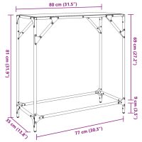 vidaXL Konsolbord med transparent glasskiva 80x35x81 cm stål - Bild 9