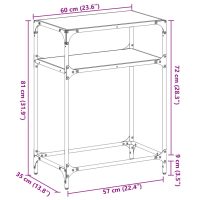 vidaXL Konsolbord med svart glasskiva 60x35x81 cm stål - Bild 9