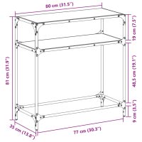 vidaXL Konsolbord med transparent glasskiva 80x35x81 cm stål - Bild 9