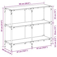 vidaXL Konsolbord med transparent glasskiva 98x30x81 cm stål - Bild 9