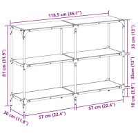 vidaXL Konsolbord med transparent glasskiva 118,5x30x81 cm stål - Bild 9