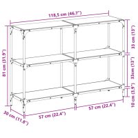 vidaXL Konsolbord med svart glasskiva 118,5x30x81 cm stål - Bild 9