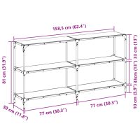 vidaXL Konsolbord med transparent glasskiva 158,5x30x81 cm stål - Bild 9