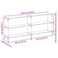 vidaXL Konsolbord med transparent glasskiva 194,5x30x81 cm stål - Bild 9