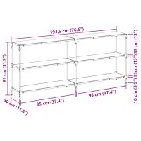 vidaXL Konsolbord med svart glasskiva 194,5x30x81 cm stål - Bild 9